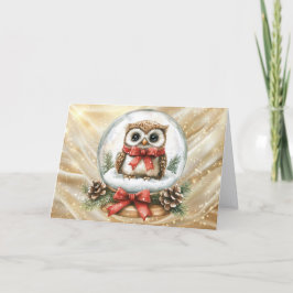 Beautiful Brown Owl Christmas Helgkort