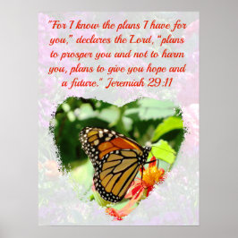 BEAUTIFUL BUTTERFLY JEREMIAH 29:11 PLANER FÖR HOPP POSTER