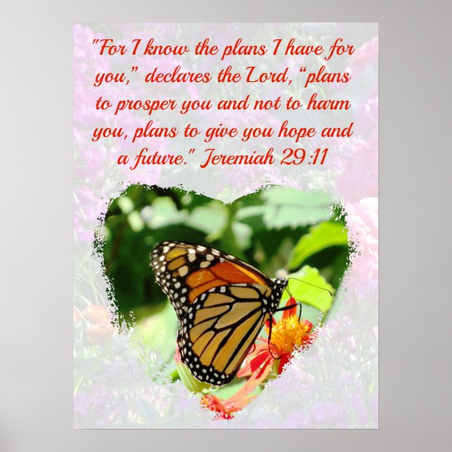 BEAUTIFUL BUTTERFLY JEREMIAH 29:11 PLANER FÖR HOPP POSTER (Framsidan)