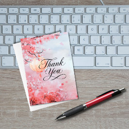 Beautiful Cherry Blossom Watercolor Thank You Card Tack Kort