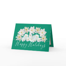 Beautiful Chic Floral Bouquet White Flower Holiday