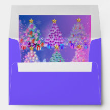 Beautiful Christmas Trees Matching Envelopes