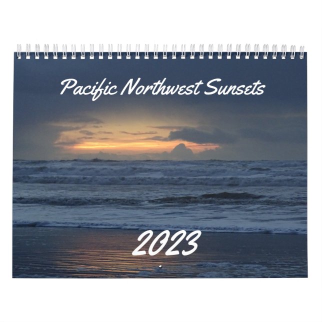 Beautiful Coastal Washington Ocean Sunset Photo Kalender (Omslag)