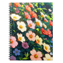 Beautiful colorful anime flowers anteckningsbok