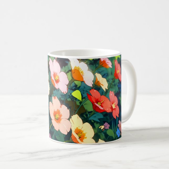 Beautiful colorful anime flowers kaffemugg (Framsida höger)