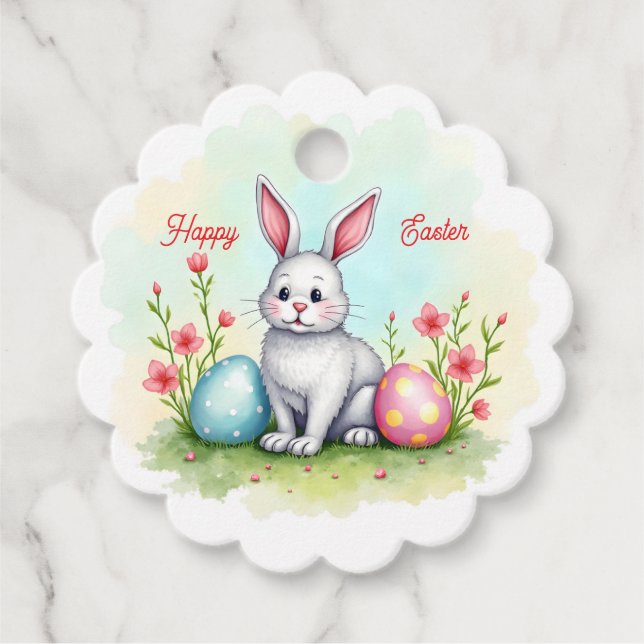 Beautiful Cute Easter Bunny Collection Gåvor Etiketter (Framsida)