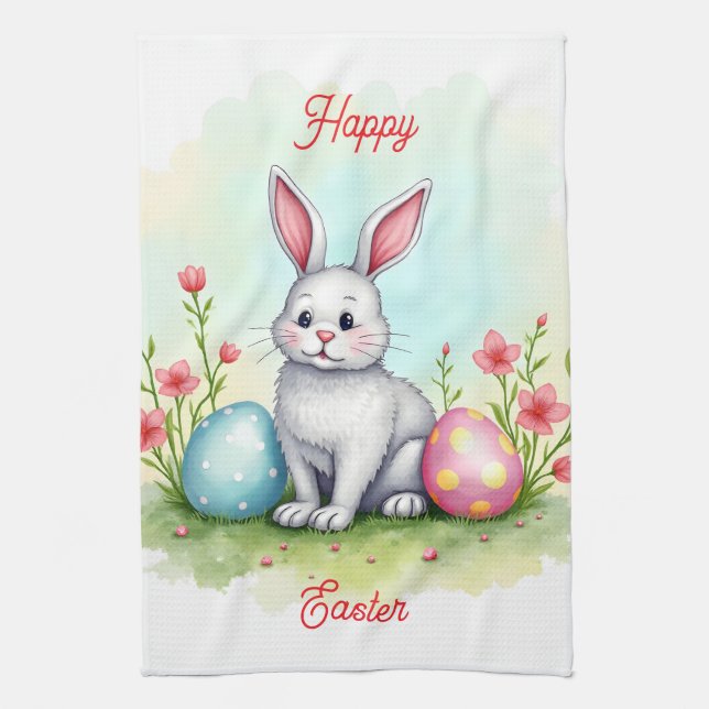 Beautiful Cute Easter Bunny Collection Kökshandduk (Vertikal)