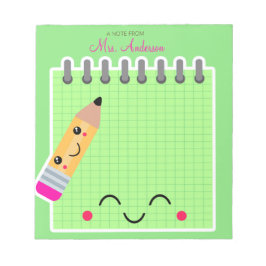 Beautiful Cute Green Teacher Appreciation Anteckningsblock