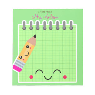 Beautiful Cute Green Teacher Appreciation Anteckningsblock