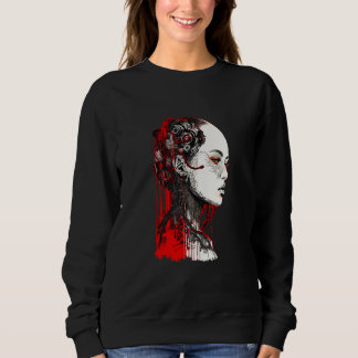 Beautiful Cyborg Gothic Woman Trash Polka Art T Shirt