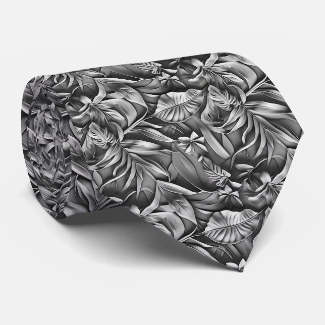 Beautiful Dark Gray Leaf Pattern Faux Leather  Slips (Rullad)