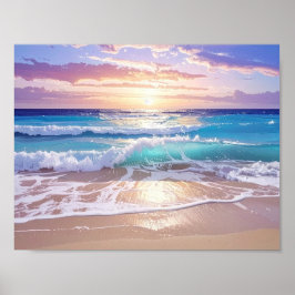 Beautiful Day Ocean Wonders at the Seashore Beach Poster