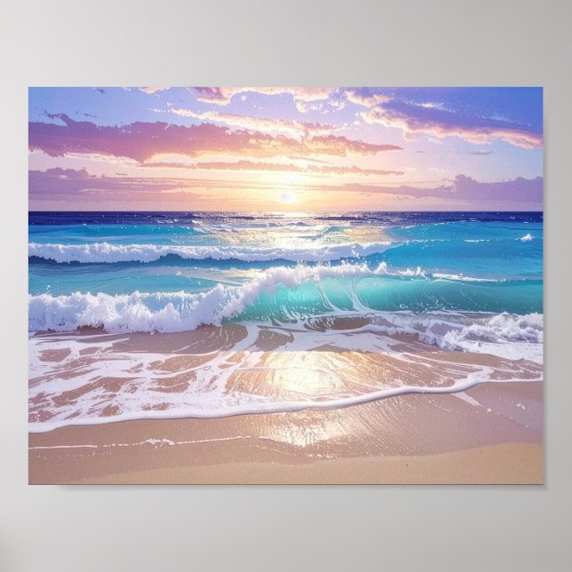 Beautiful Day Ocean Wonders at the Seashore Beach Poster (Framsidan)