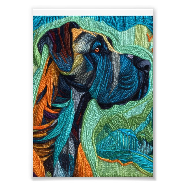 Beautiful detailed unique style Great Dane art  Fototryck (Framsidan)