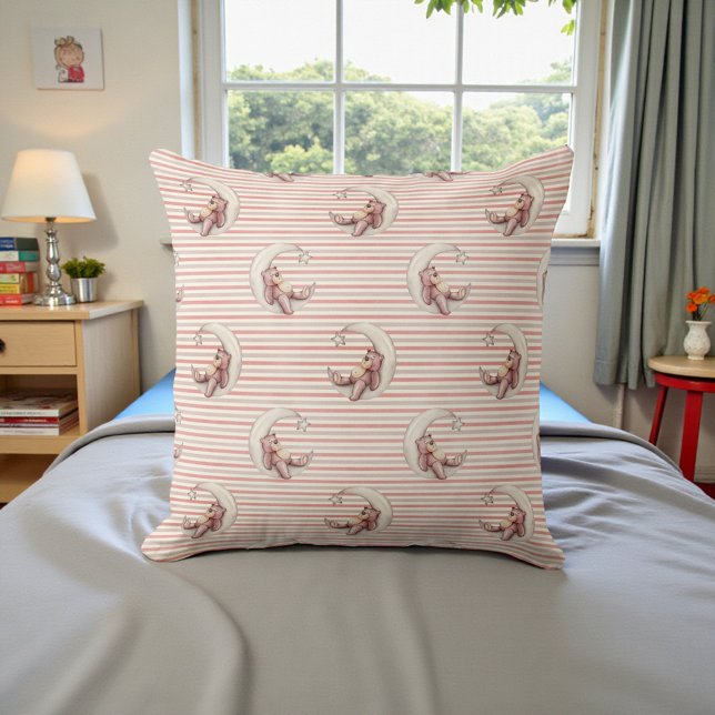 Beautiful Double Sided Watercolor Teddy Bear Kudde (Skapare uppladdad)