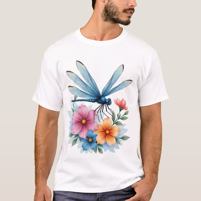 Beautiful Dragonfly Watercolor Art Insect Lover Ea T Shirt (Framsida)