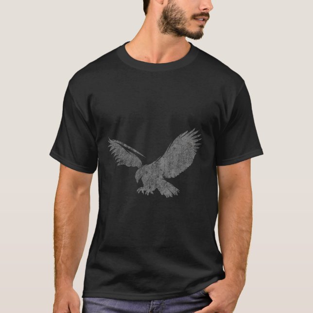 Beautiful Eagle American Bird Silhouette Flying Vi T Shirt (Framsida)