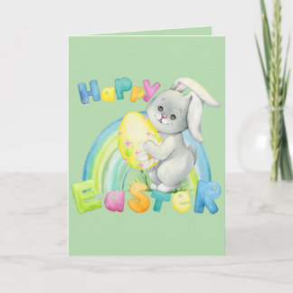 Beautiful Easter card with sweet baby animals Kort