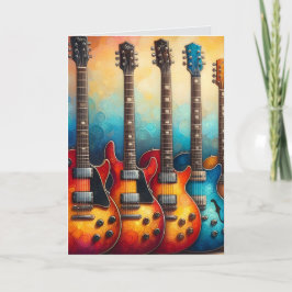 Beautiful Electric Guitars Birthday Card Helgkort