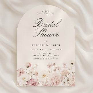 Beautiful Elegant Floral Bridal Shower Inbjudningar