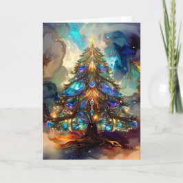 Beautiful Elegant Renaissance Style Christmas Tree Helgkort