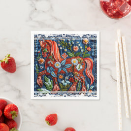 Beautiful Embroidered Horse Pappersservett