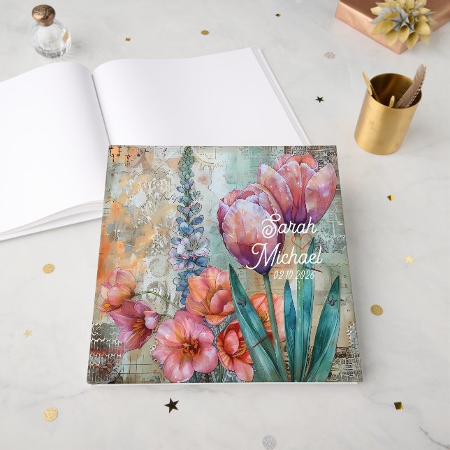 Beautiful Evening Wedding Backdrop Gästböcker (Framsidan öppen)