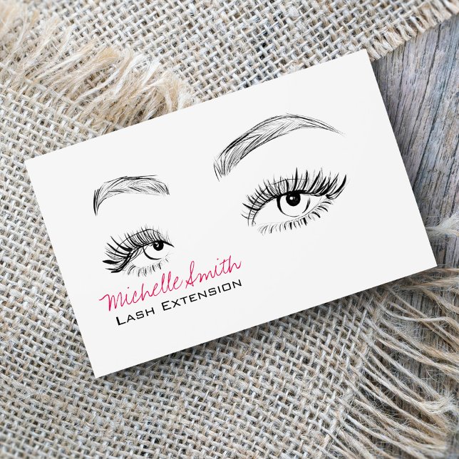 Beautiful eyes Long lashes Lash Extension Business Visitkort (Skapare uppladdad)
