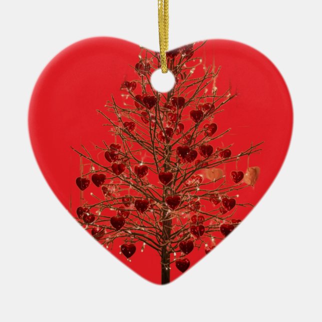 Beautiful Faded Flowers on a Valentines Day Tree C Julgransprydnad Keramik (Framsidan)