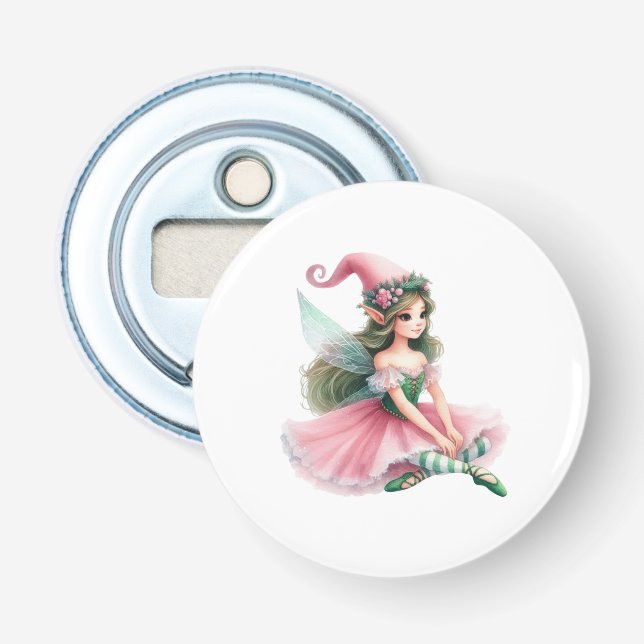 Beautiful Fairy Gnome with Striped Tights Women's  Flasköppnare (Framsidan)