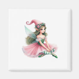 Beautiful Fairy Gnome with Striped Tights Women's  Magnet
