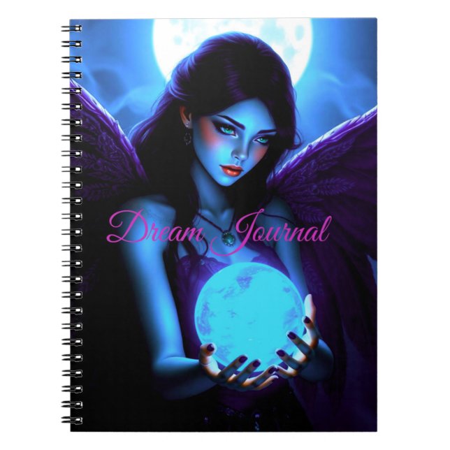 Beautiful Fairy holding Orb Dream Journal Anteckningsbok (Framsidan)