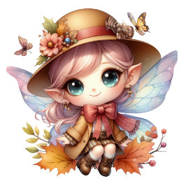 Beautiful fairy in autumn t shirt