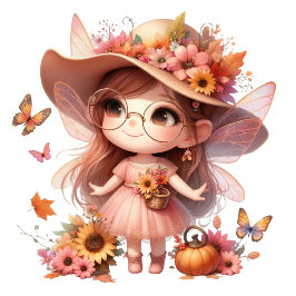 Beautiful fairy in autumn t shirt