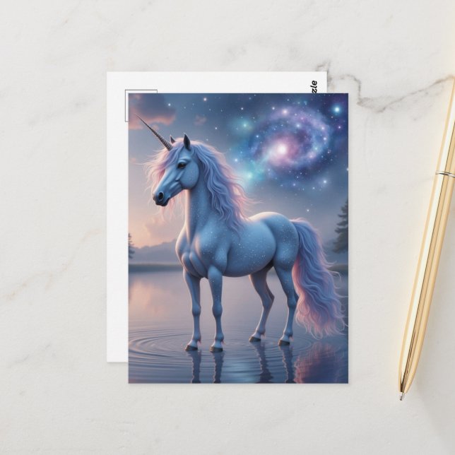 Beautiful Fantasy Unicorn Vykort (Fram/Back In Situ)