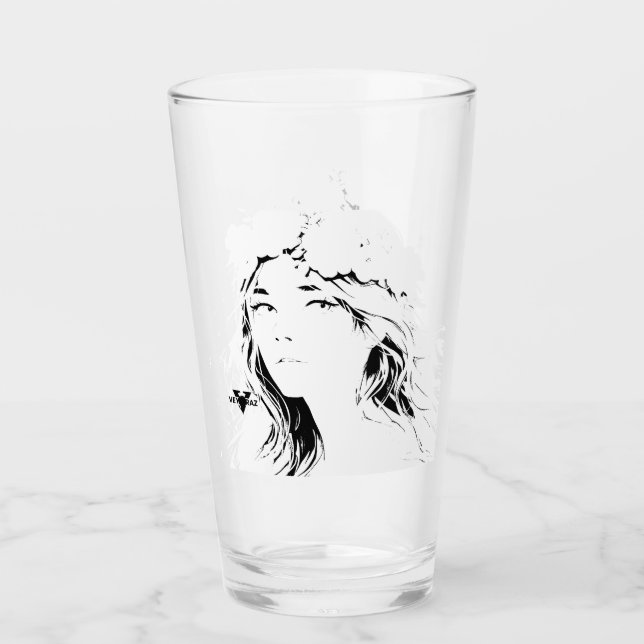 Beautiful Floral Anime Girl – Soft Pastel Aesthe Glaskopp (Framsida)