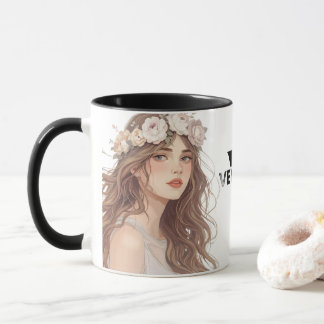 Beautiful Floral Anime Girl – Soft Pastel Aesthe Mugg