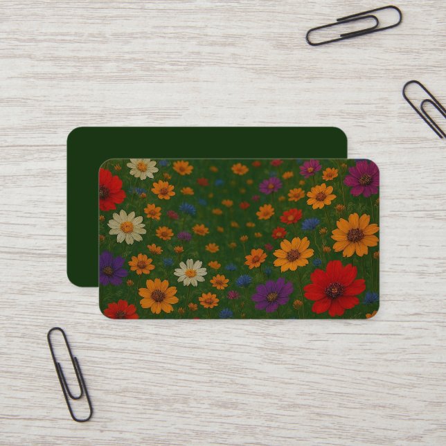 Beautiful Floral Business Card (1) Visitkort (Fram/Back In Situ)