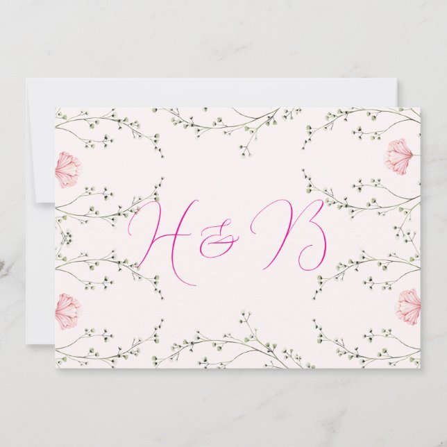 Beautiful Floral  Inbjudningar (Framsida)