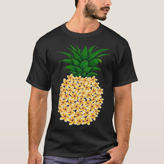 Beautiful floral pineapple men and women Hawaiian  T Shirt (Framsida)