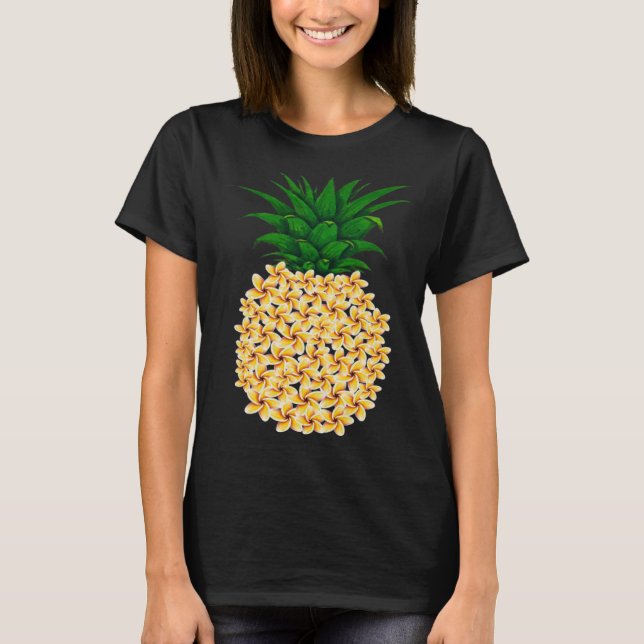Beautiful floral pineapple men and women Hawaiian  T Shirt (Framsida)