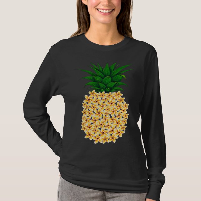 Beautiful floral pineapple men and women Hawaiian  T Shirt (Framsida)