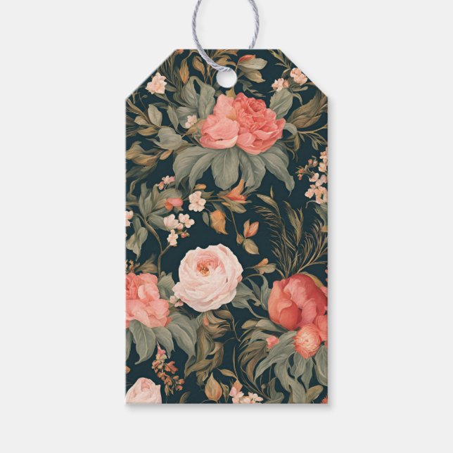Beautiful Floral Rose Flower Painting Presentetikett (Framsidan)