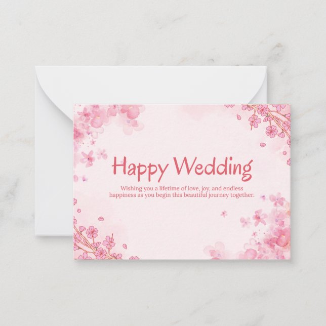 Beautiful Floral Wedding Invitation Template Anteckningskort (Framsida)