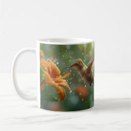 Beautiful Flower and Hummingbird Kaffemugg