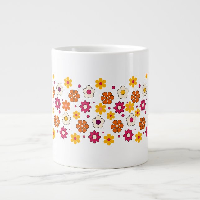 Beautiful flower pattern mug jumbo mugg (Framsidan)