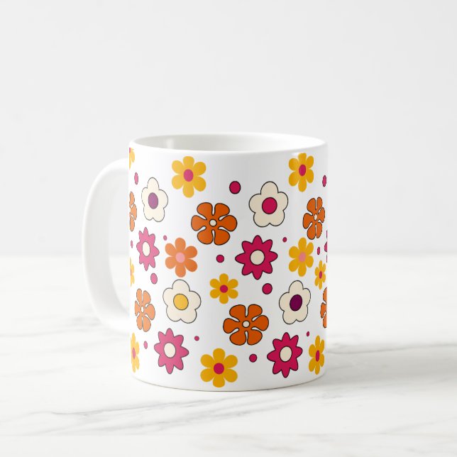 Beautiful flower pattern mug kaffemugg (Framsida vänster)
