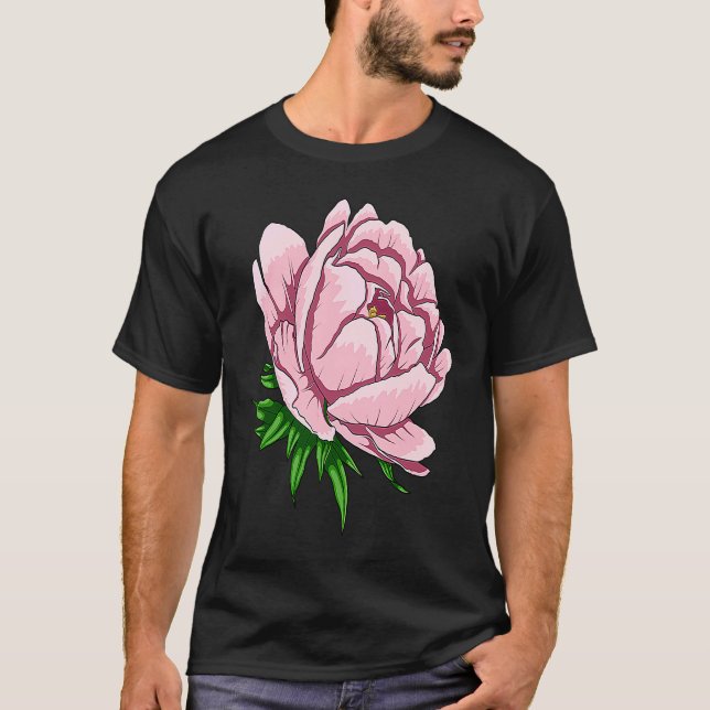 Beautiful Flower Peony Floral Pink Peonies T Shirt (Framsida)