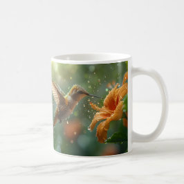 Beautiful Flowers and Hummingbirds Kaffemugg