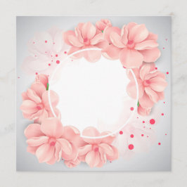 Beautiful flowers in a round frame